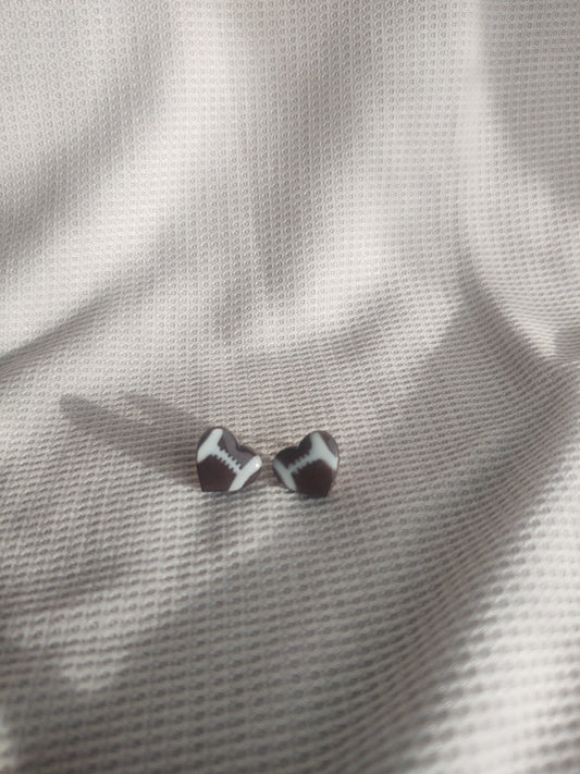 Football Heart Studs