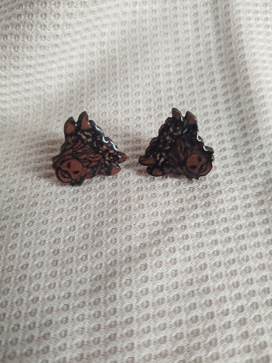 Flower Crown Highland Cow Studs