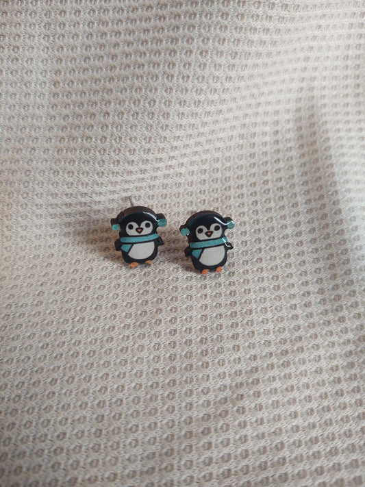 Winter Penguin Studs