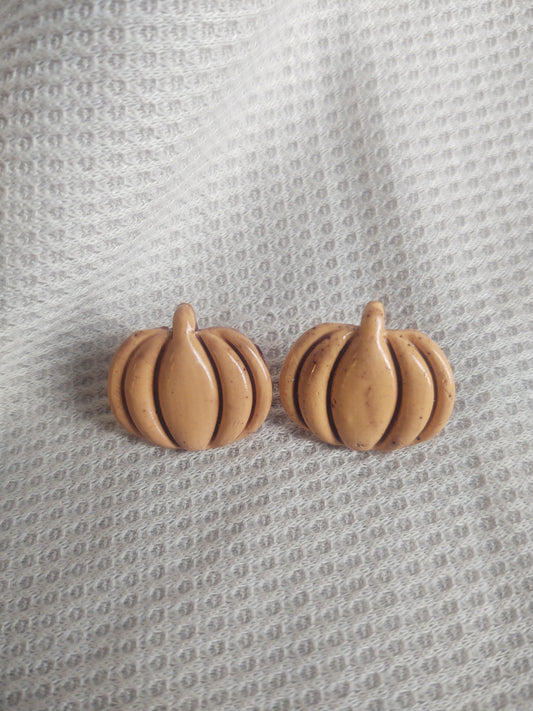 Large Antique Orange Pumpkin Studs