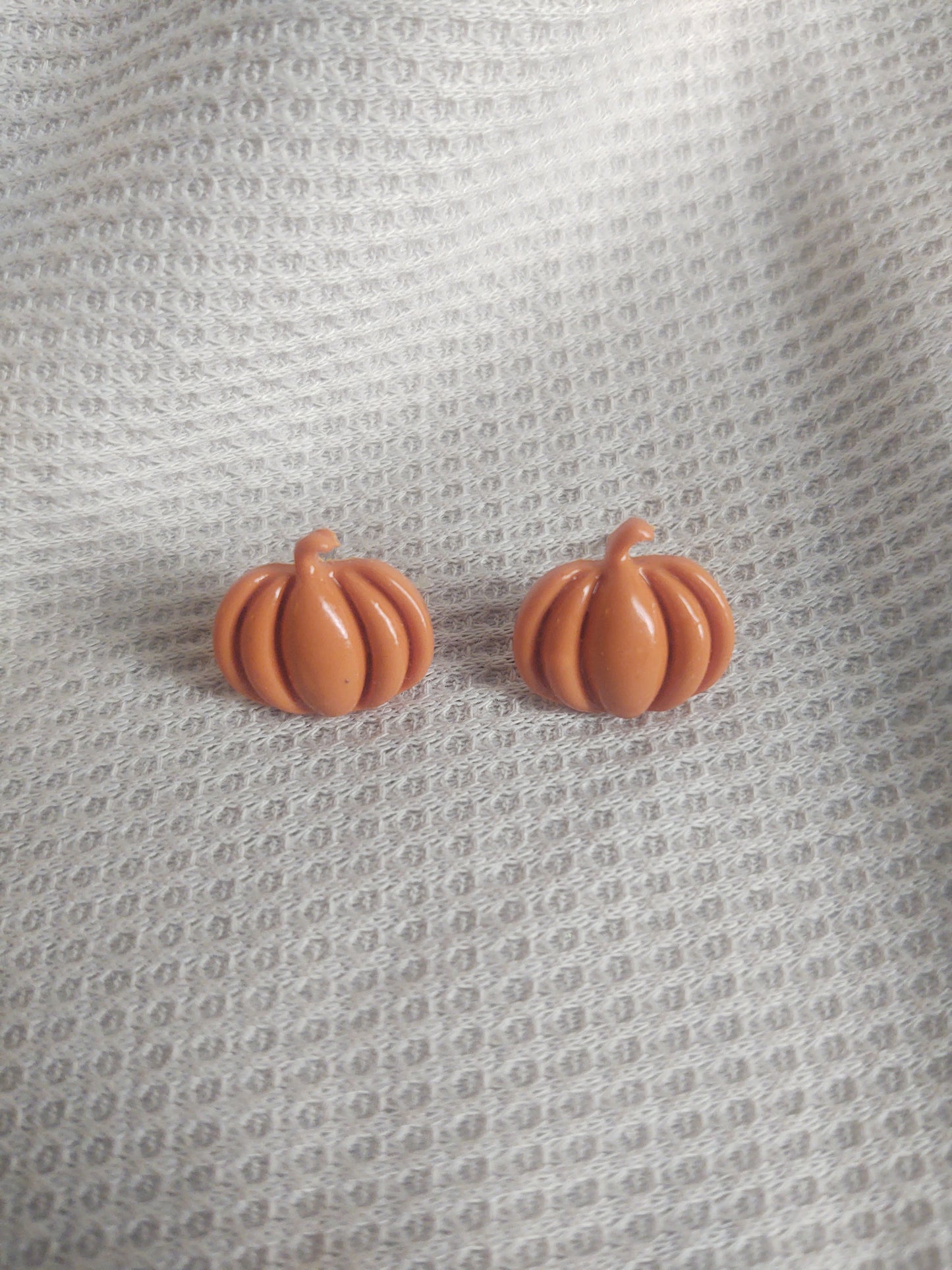 Small Orange Pumpkin Studs