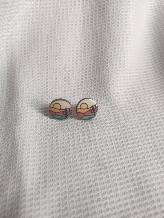 Desert Cactus Round Studs