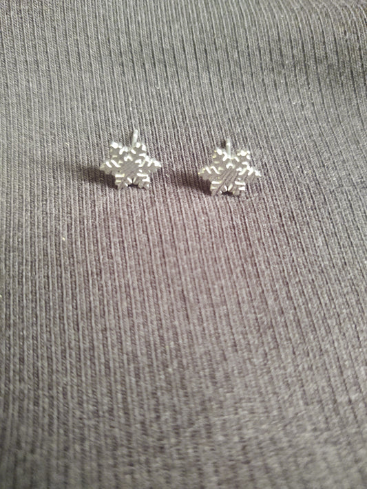 Metal Snowflake Studs