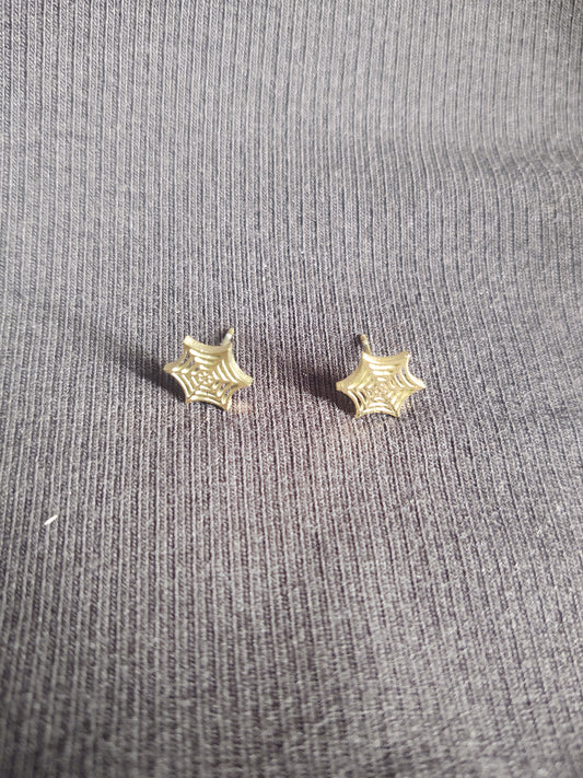 Golden Spiderweb Studs