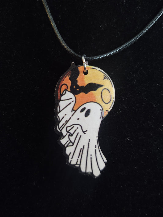 Ghost and Moon Necklace