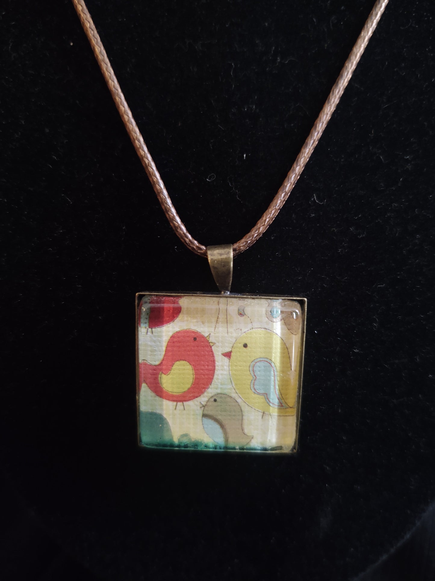 Glass Tile Pendant Necklace