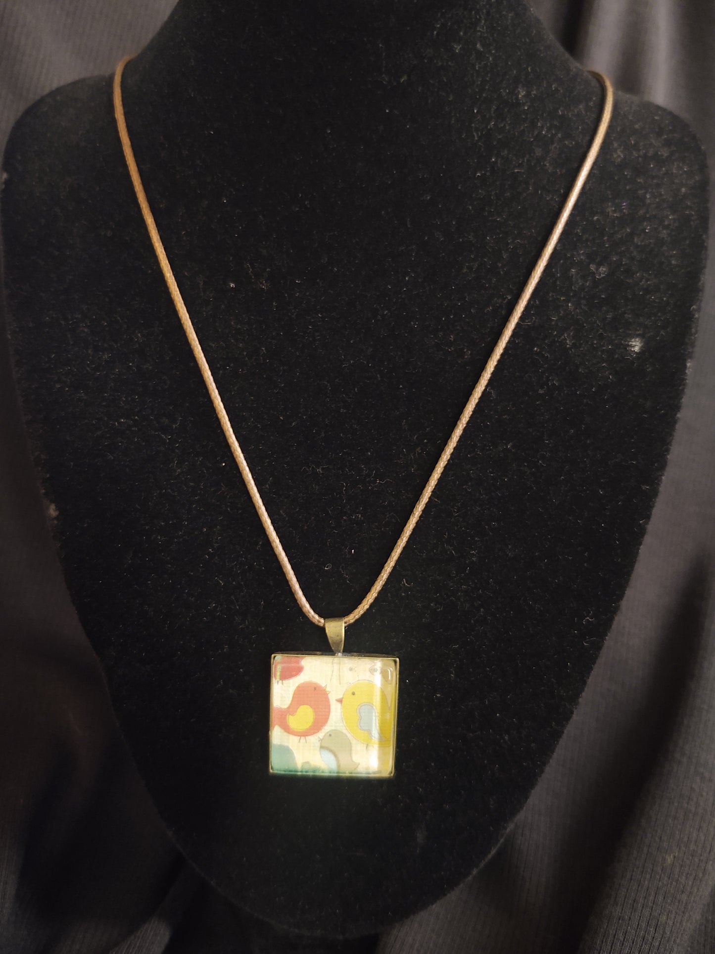Glass Tile Pendant Necklace