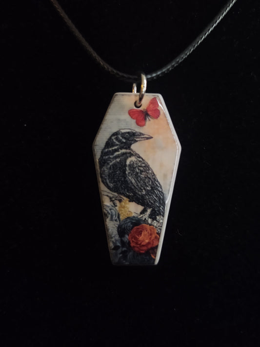 Crow Coffin Necklace