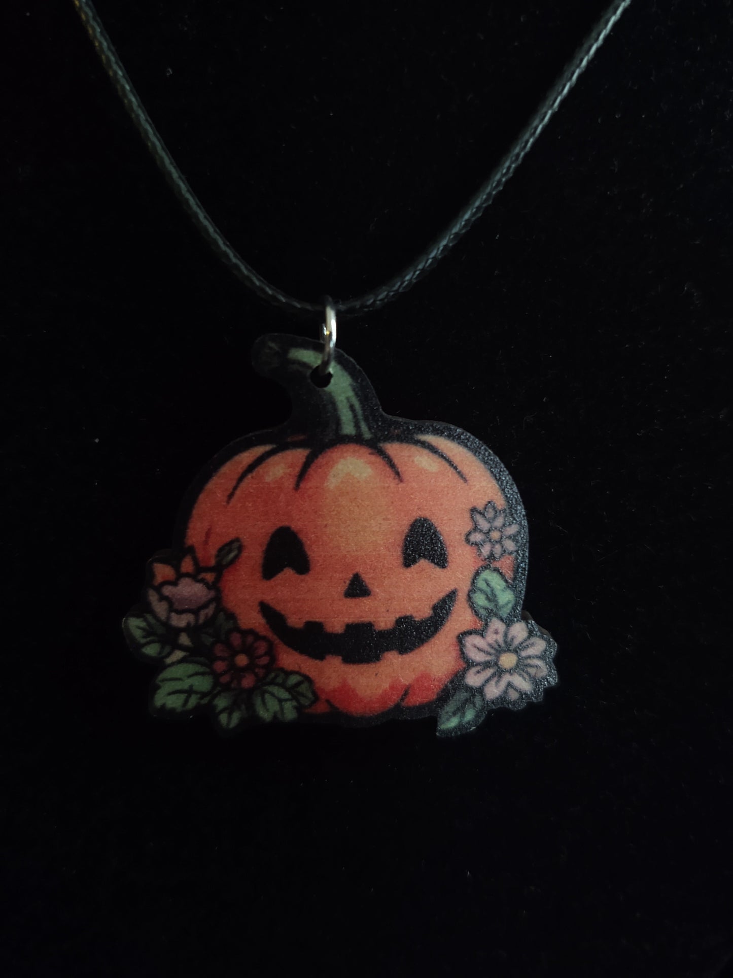 Floral Jack-o-lantern Necklace