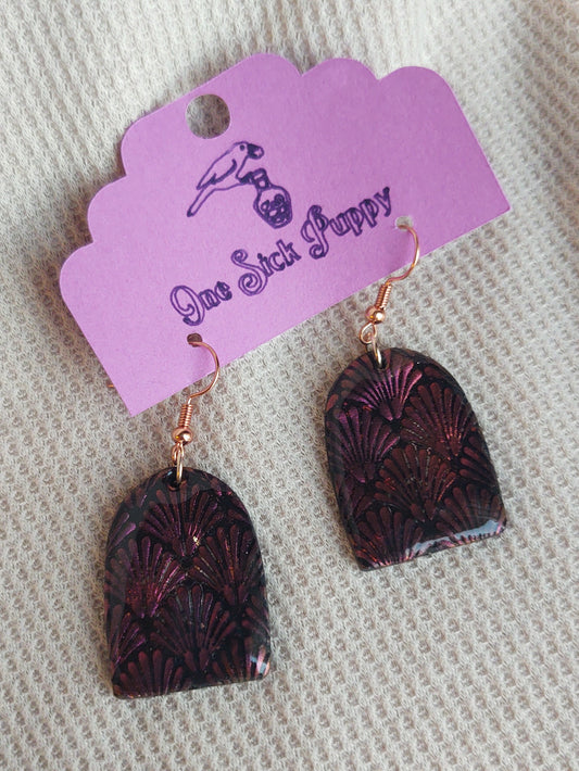 Purple and Black Deco Dangles