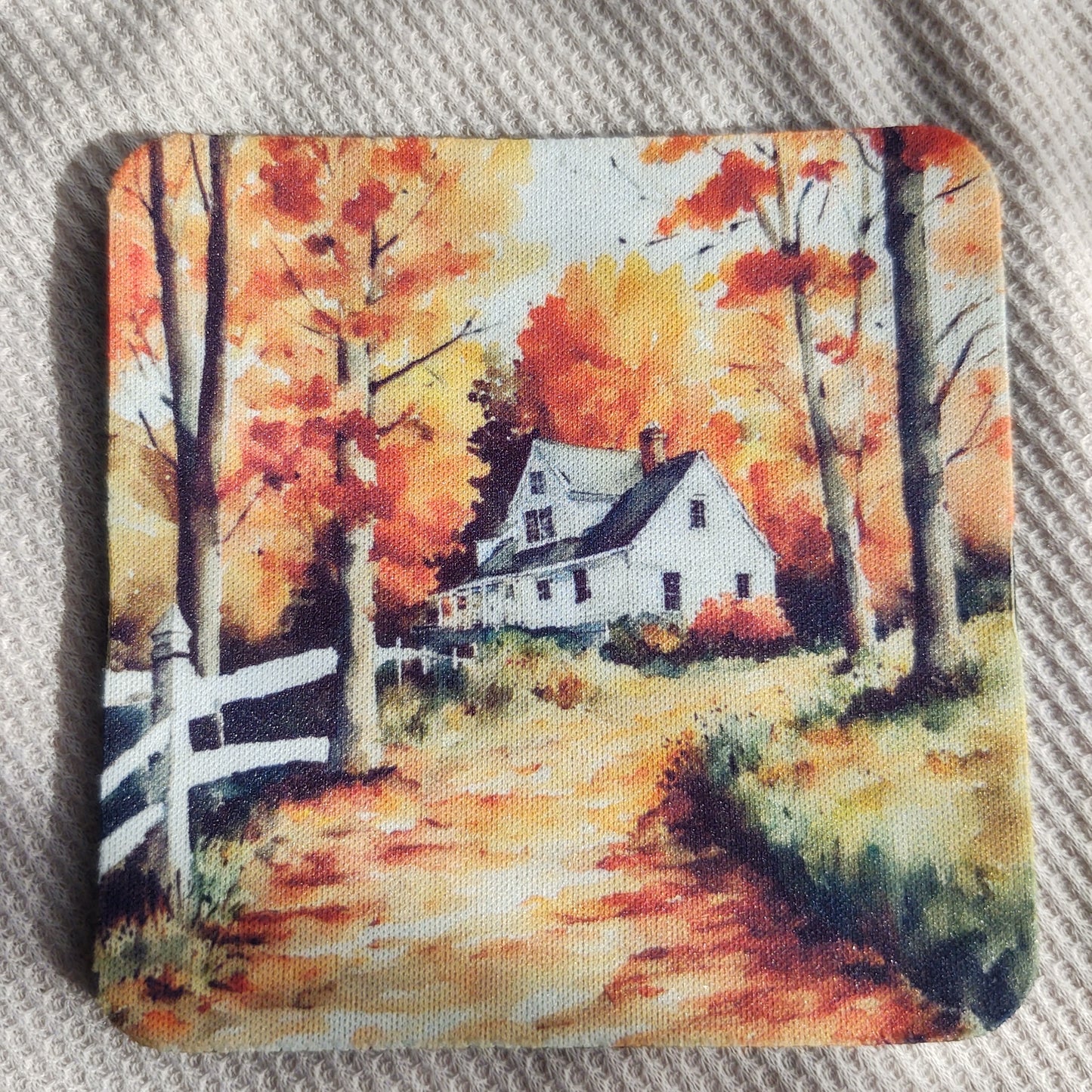 Watercolor Fall Farm Coaster Set