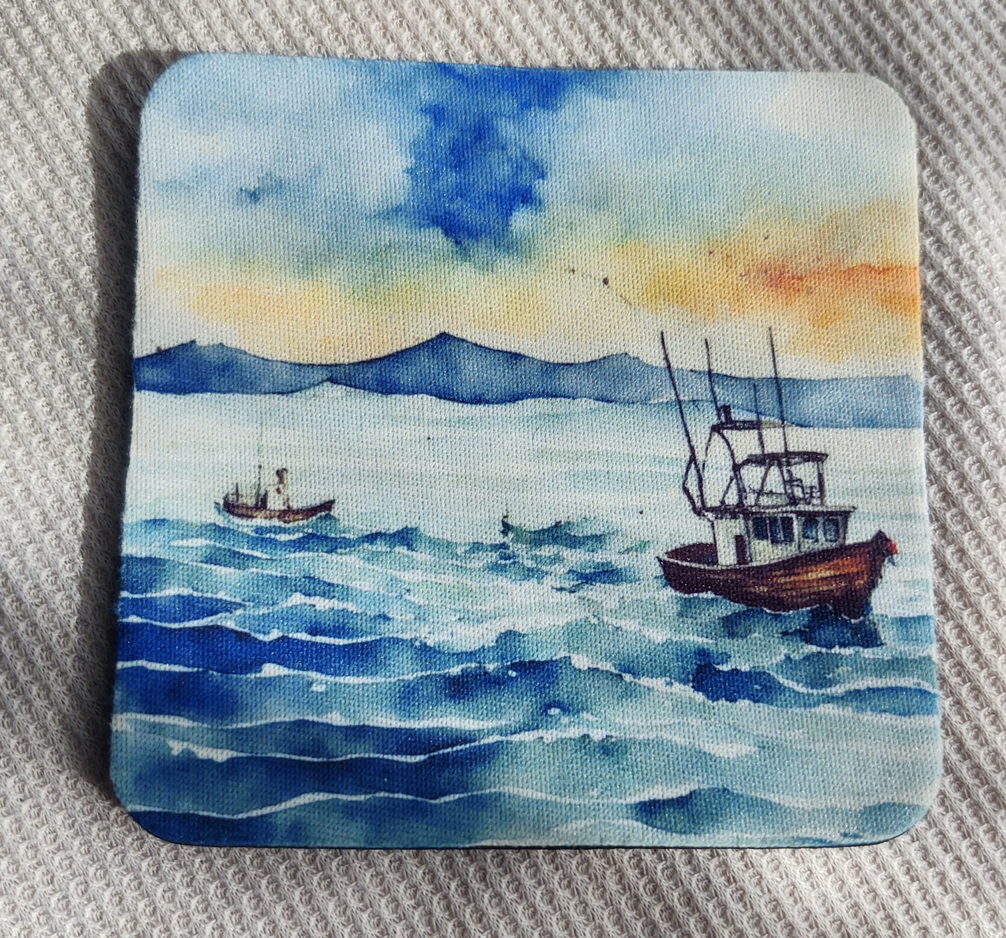 Watercolor Boat Coaster Set