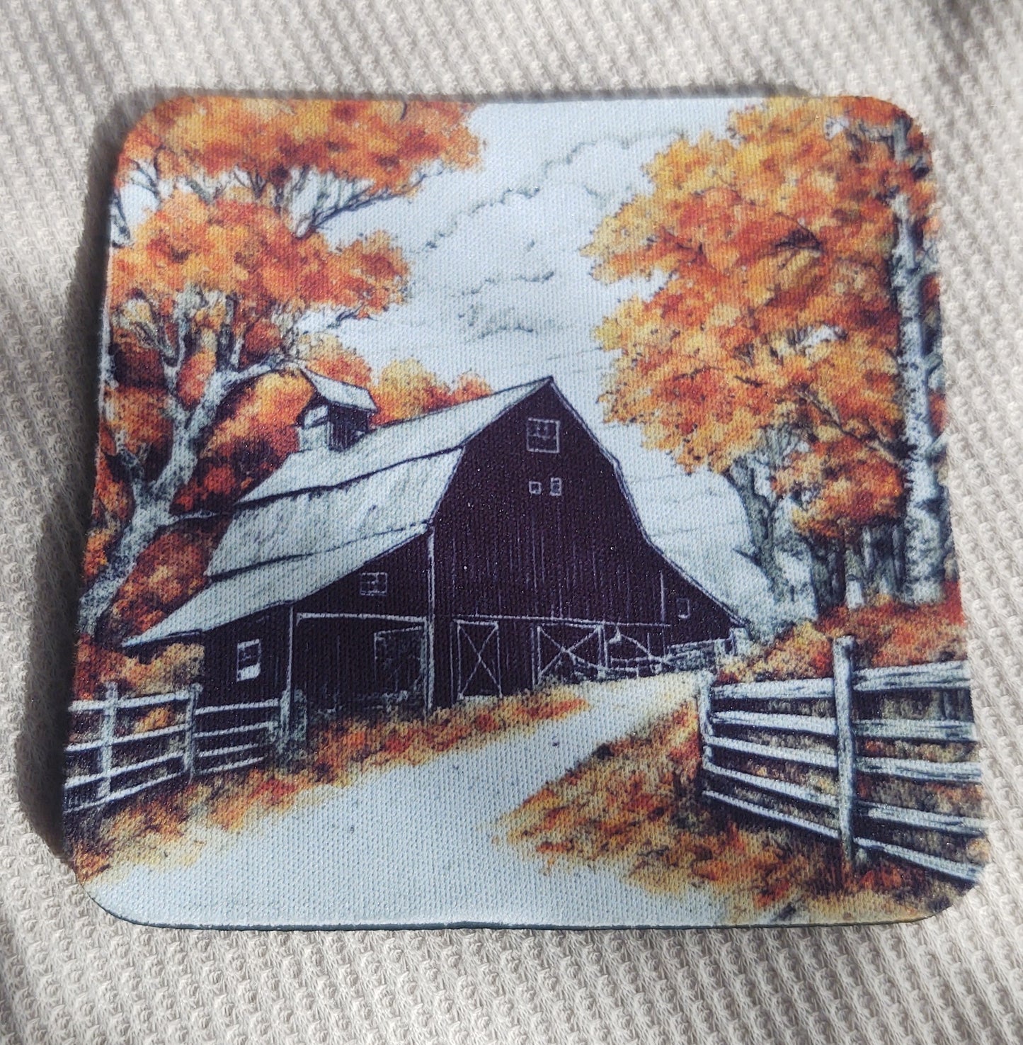 Pen and Ink Fall Farm Coaster Set