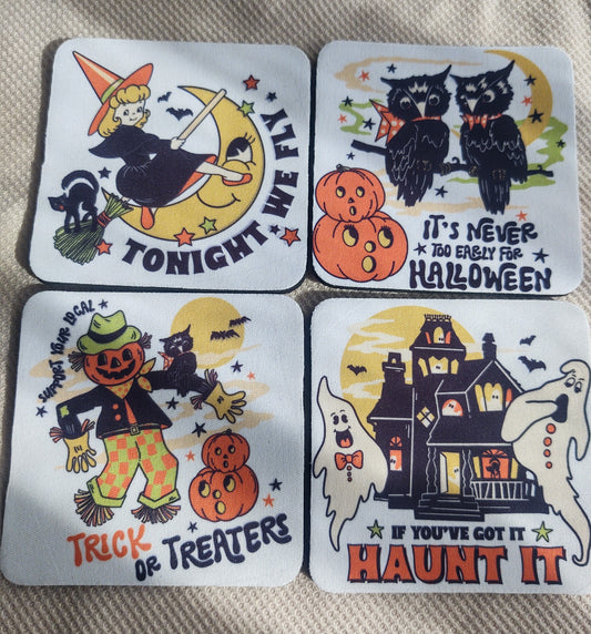 Vintage Halloween Coaster Set