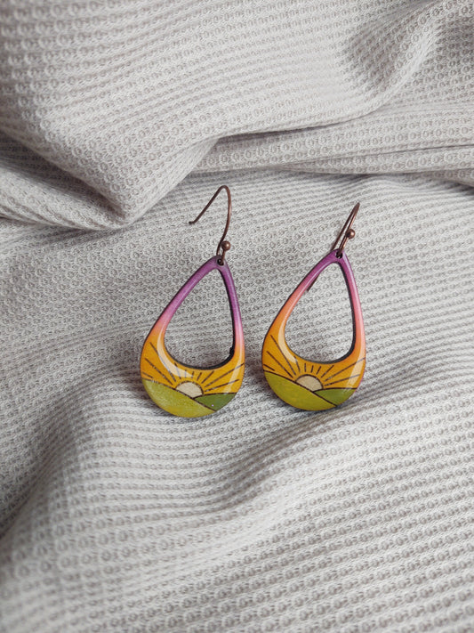 Sunset Wooden Dangles