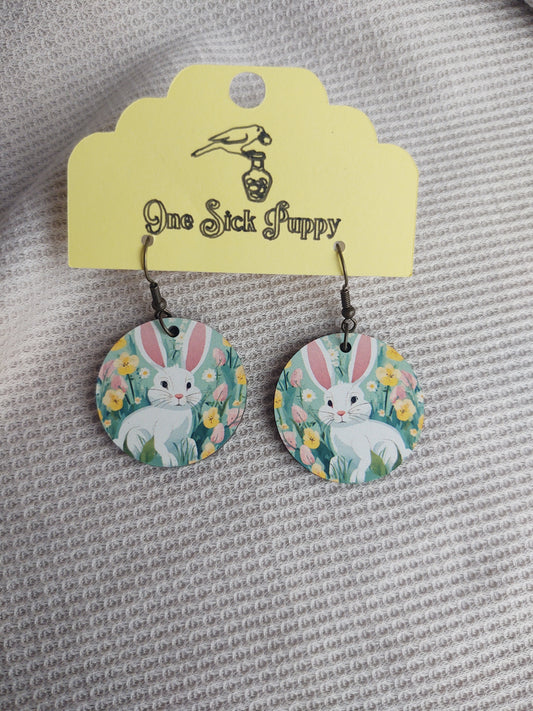 Spring Rabbit Pendant Earrings
