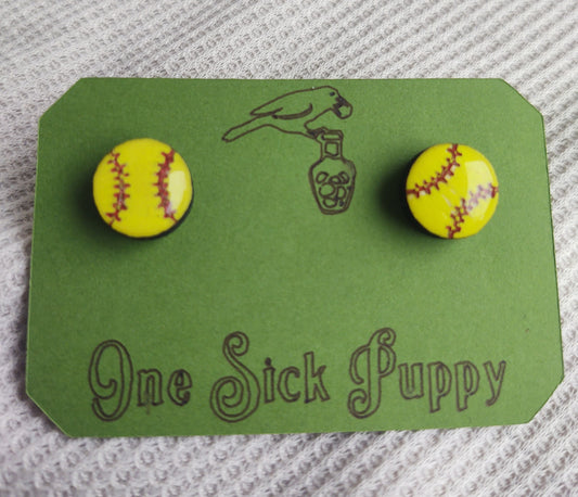Softball Stud Earrings