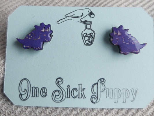 Triceratops Stud Earrings