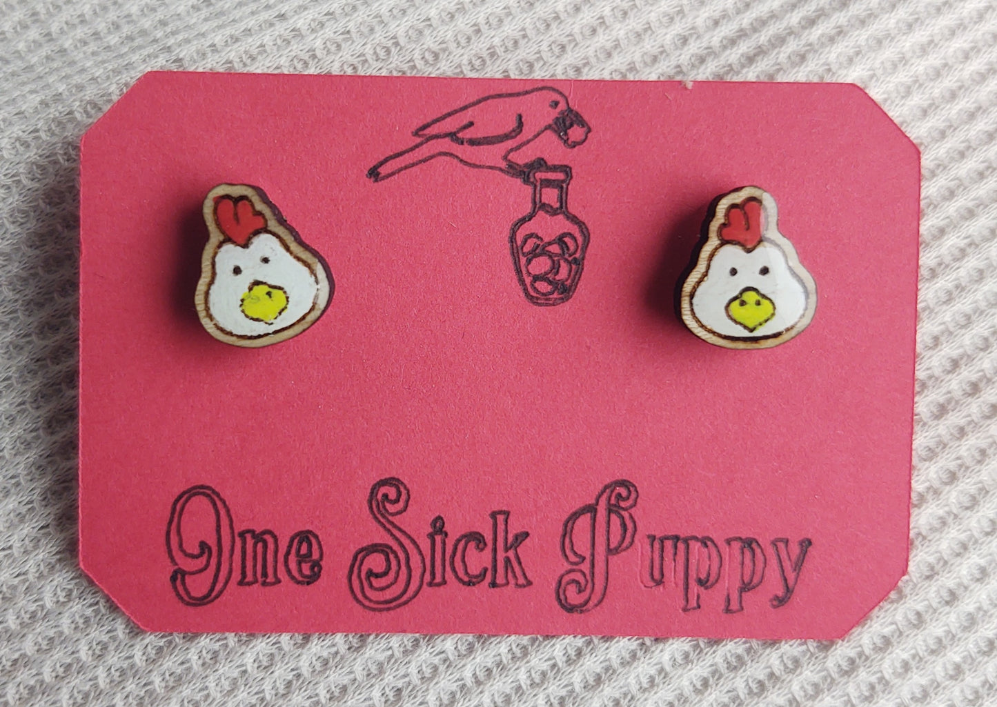 Chicken Stud Earrings