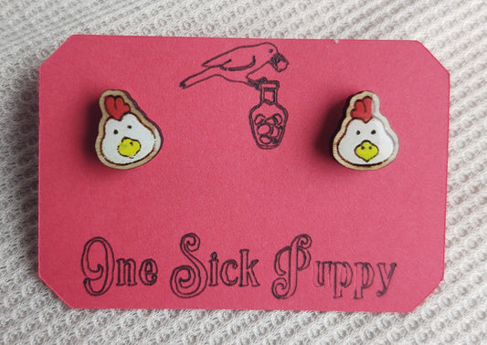 Chicken Stud Earrings