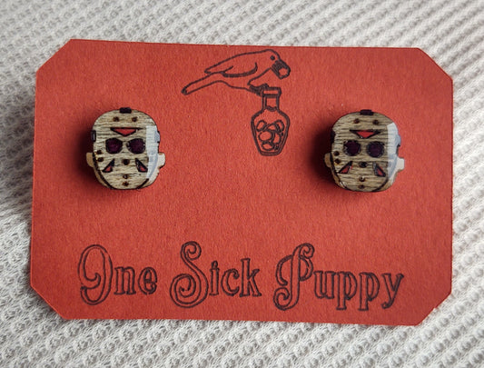 Hockey Mask Stud Earrings