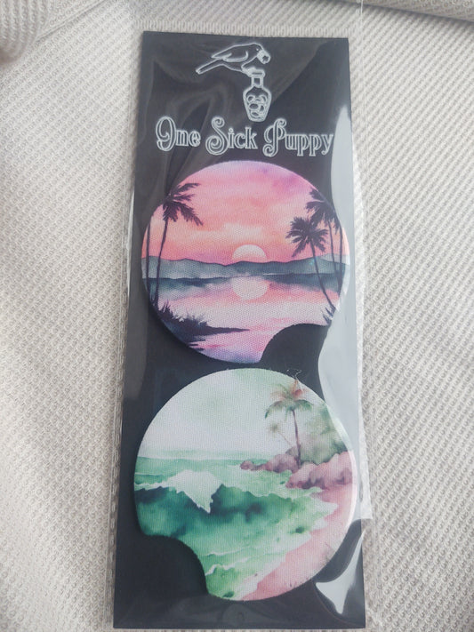 Tropical Island Car Coaster Set
