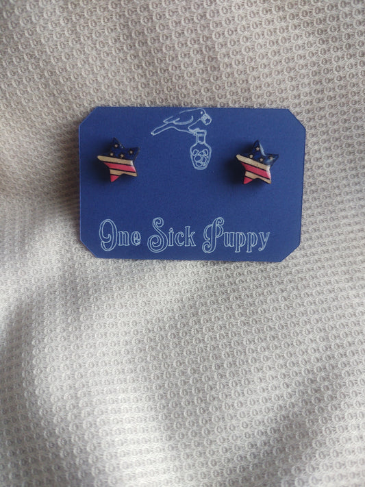 Stars and Stripes Star Post Earrings
