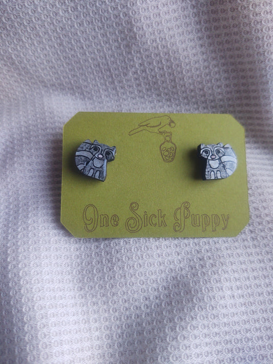 Trash Panda Post Earrings