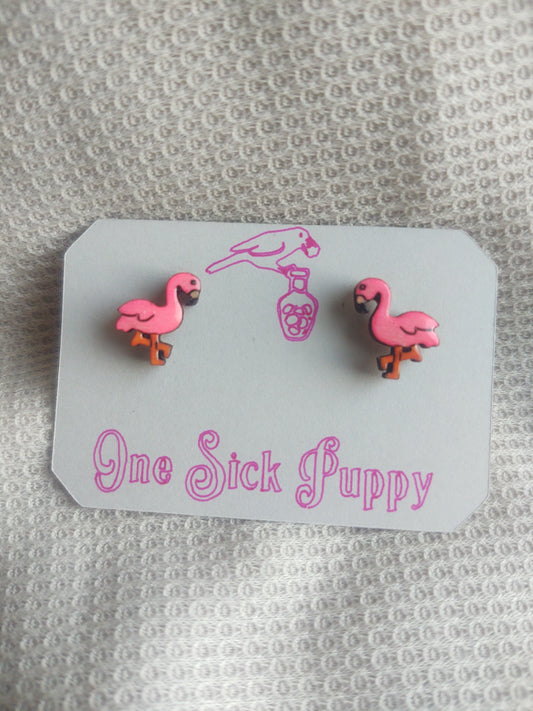 Flamingo Post Earrings