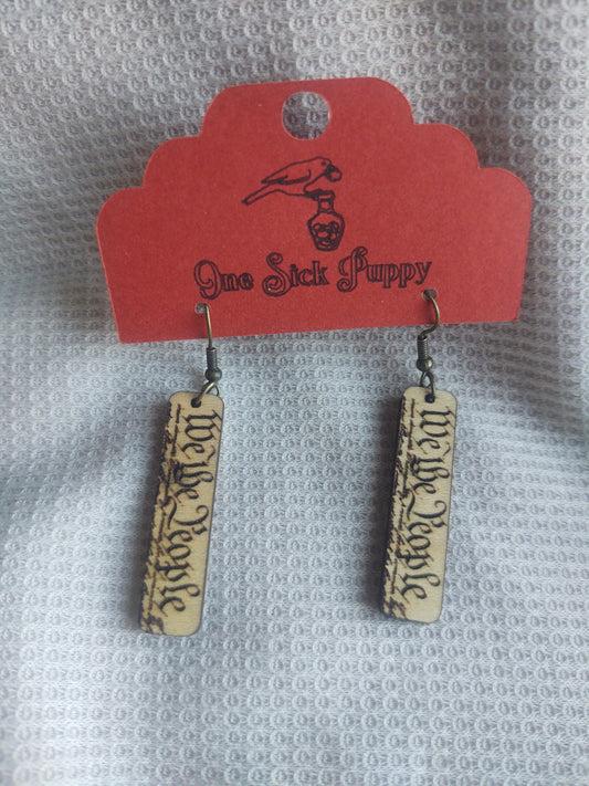 Preamble Wood Dangle Earrings