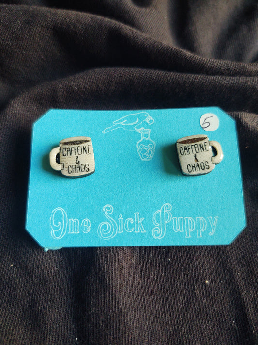 Caffeine & Chaos Stud Earrings