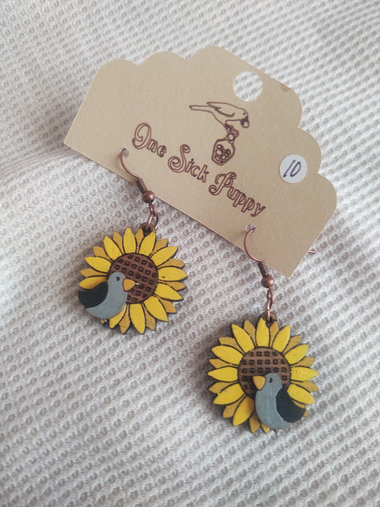 Harvest Crow Dangle Earrings