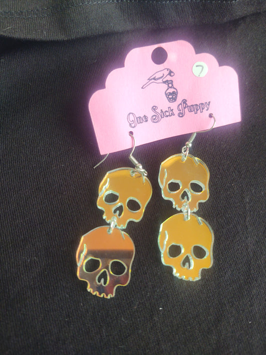 Crystal Skull Iridescent Dangles
