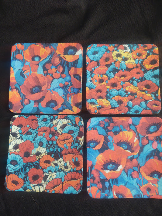 Poppy Fields Coaster Set