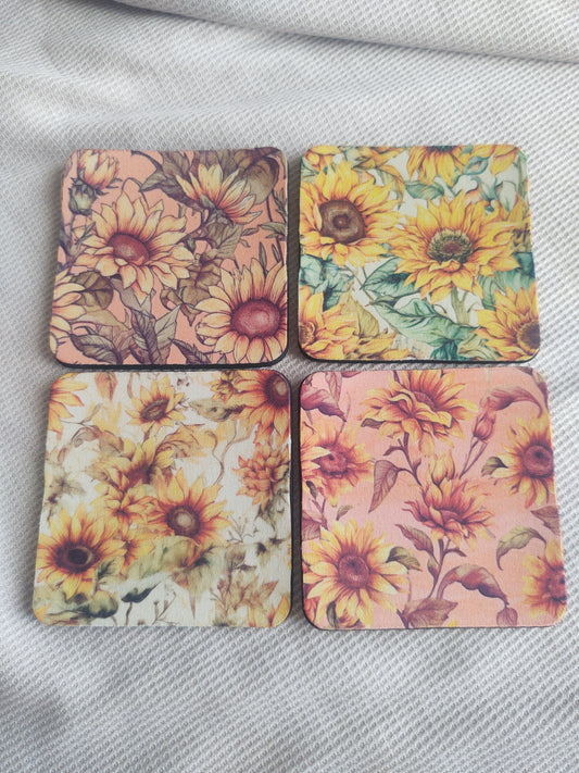 Sunflower Coaster Set