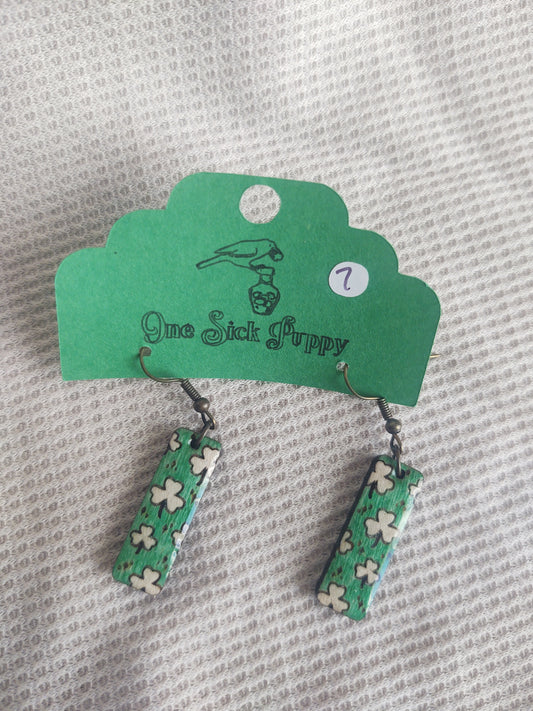 Shamrock Bar Dangle Earrings