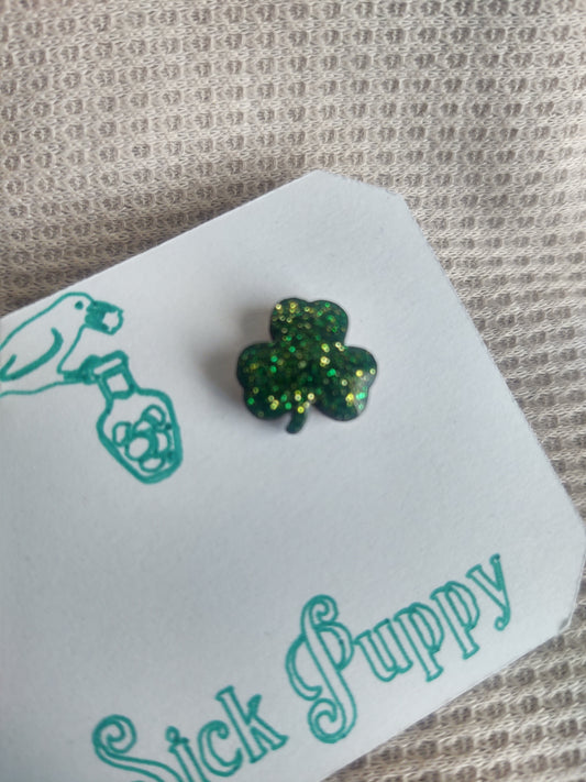 Sparkle Shamrock Studs