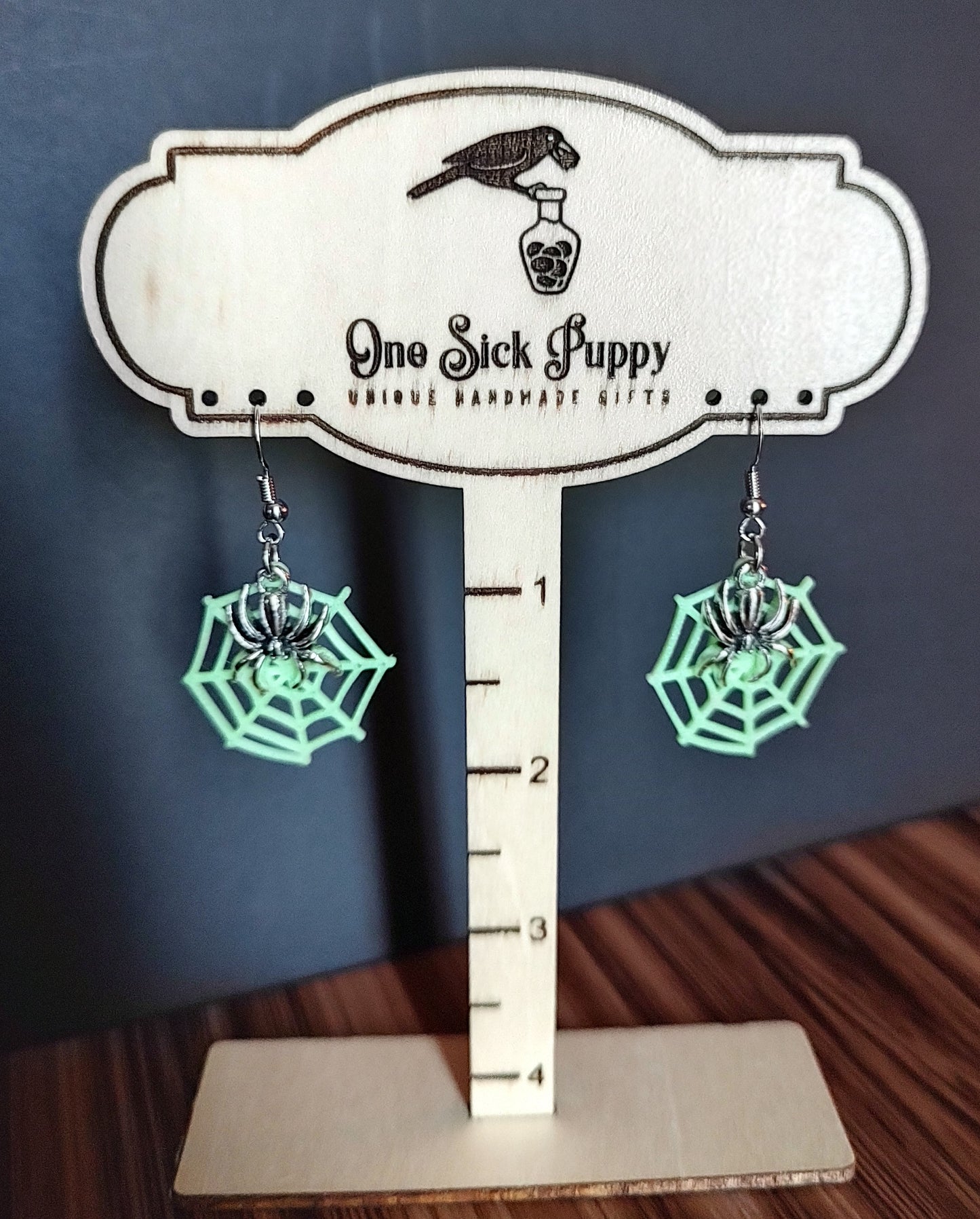 Spider Glow Dangle Earrings