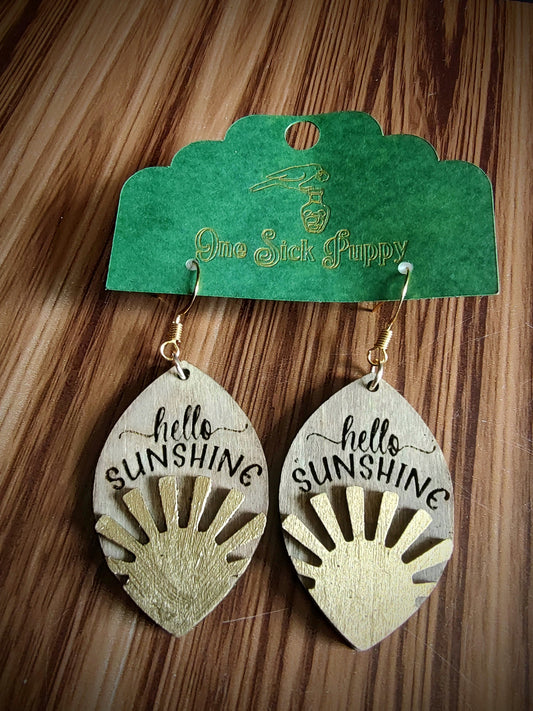 Hello Sunshine Wooden Dangles
