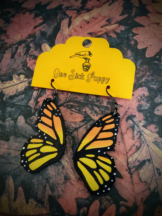 Monarch Butterfly Dangle Earrings