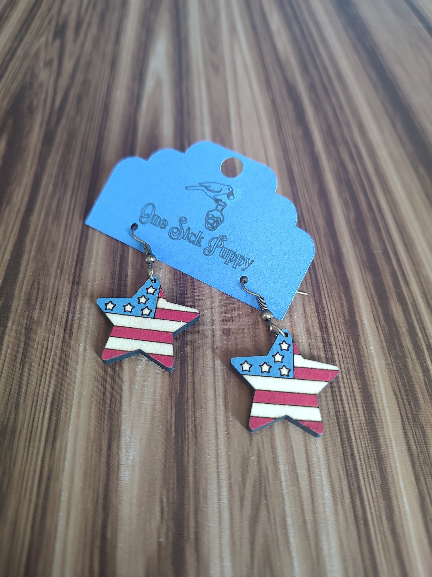Star Flag Dangle Earrings