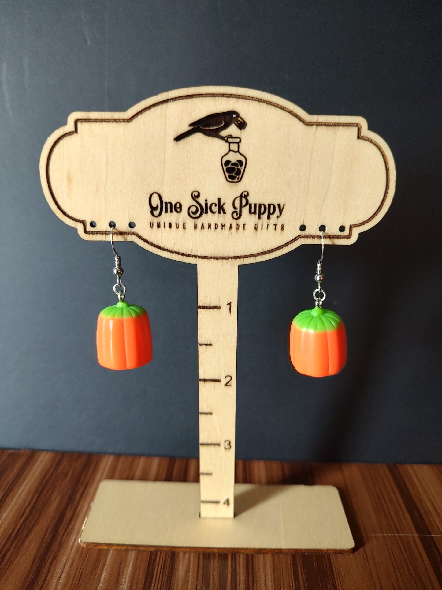 Mallow Cream Pumpkin Dangle Earrings