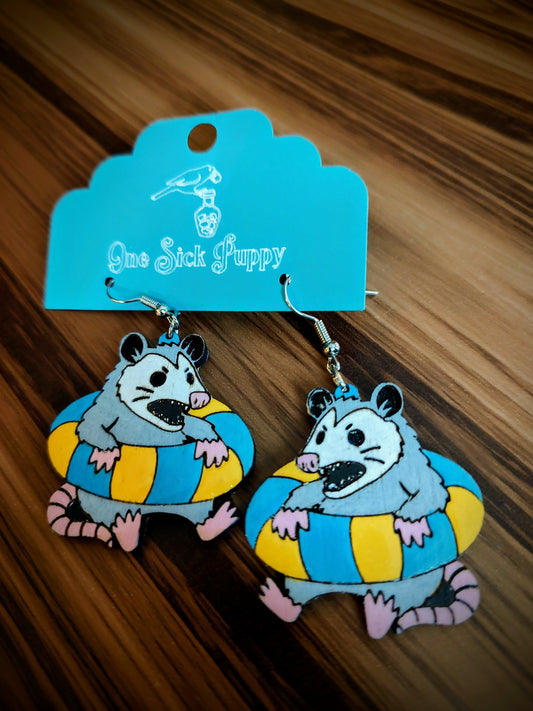 Summer Possum Dangle Earrings