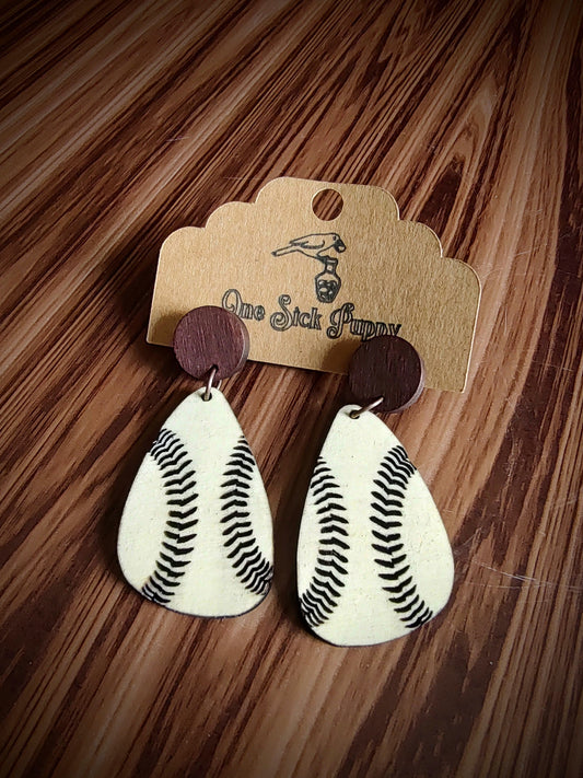 Baseball Wooden Dangles