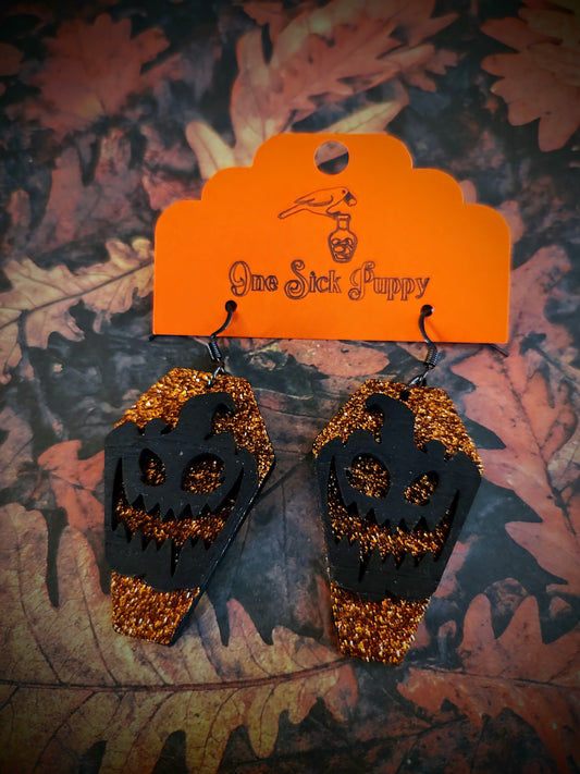 Orange and Black Glitter Pumpkin