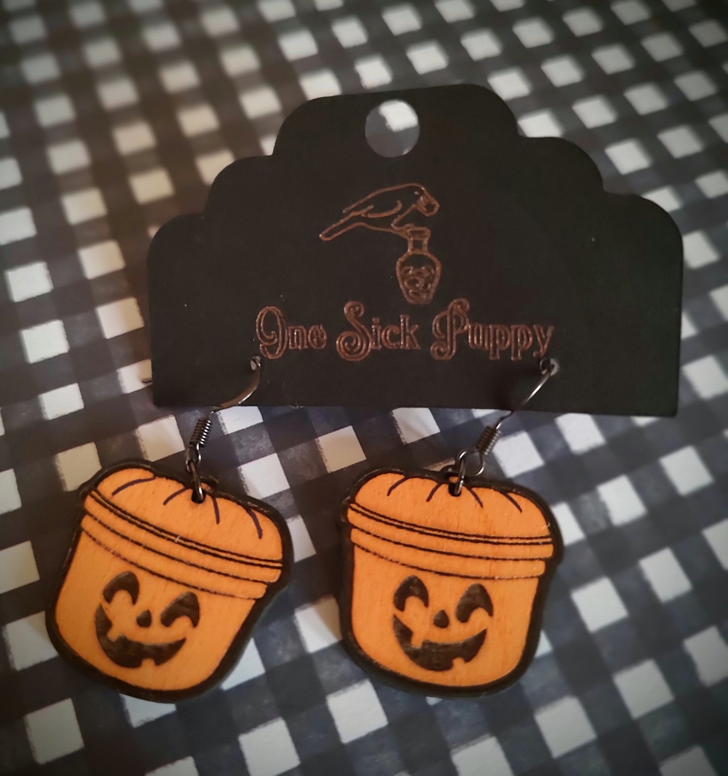 Halloween Bucket Dangle Earrings