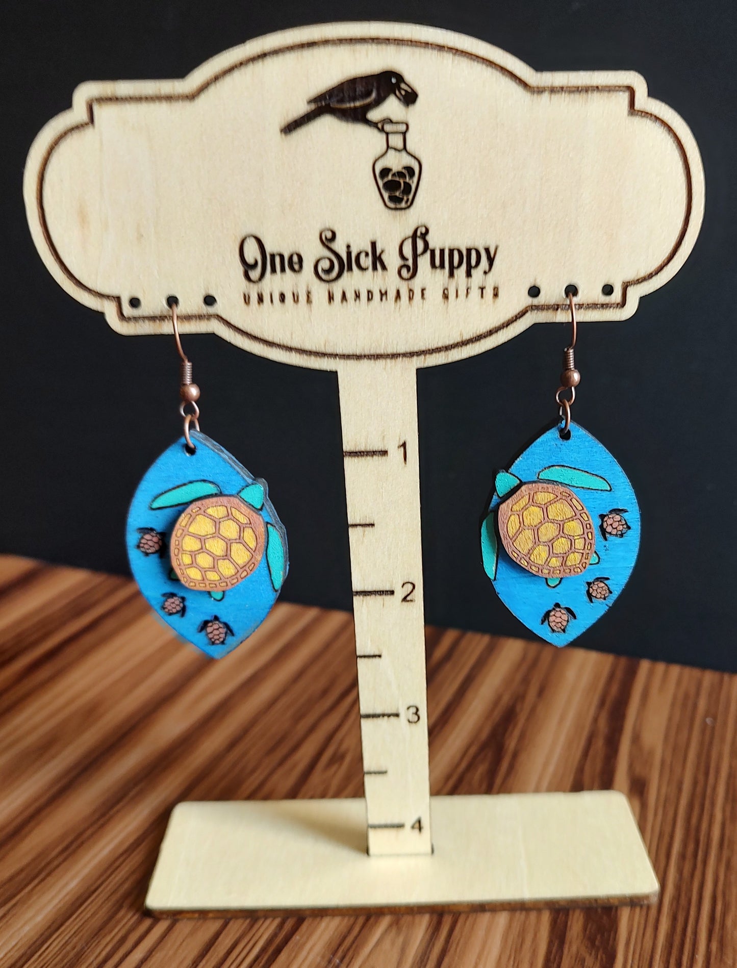 Sea Turtle Wooden Dangles