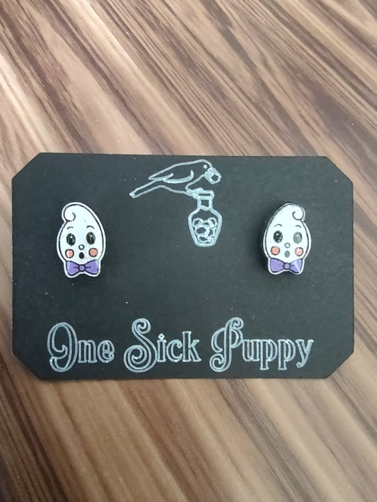 Vintage Halloween Ghost Studs