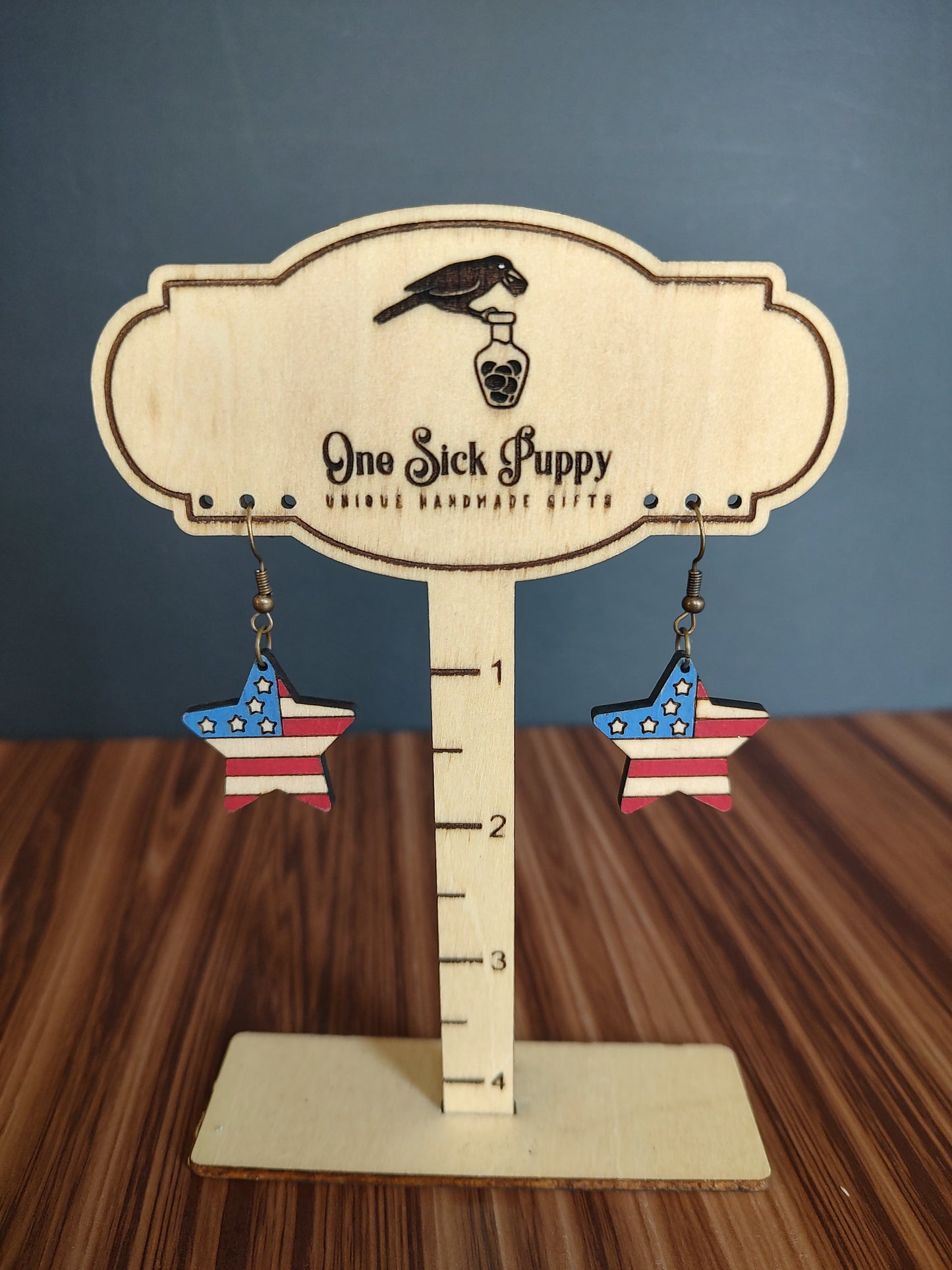 Star Flag Dangle Earrings
