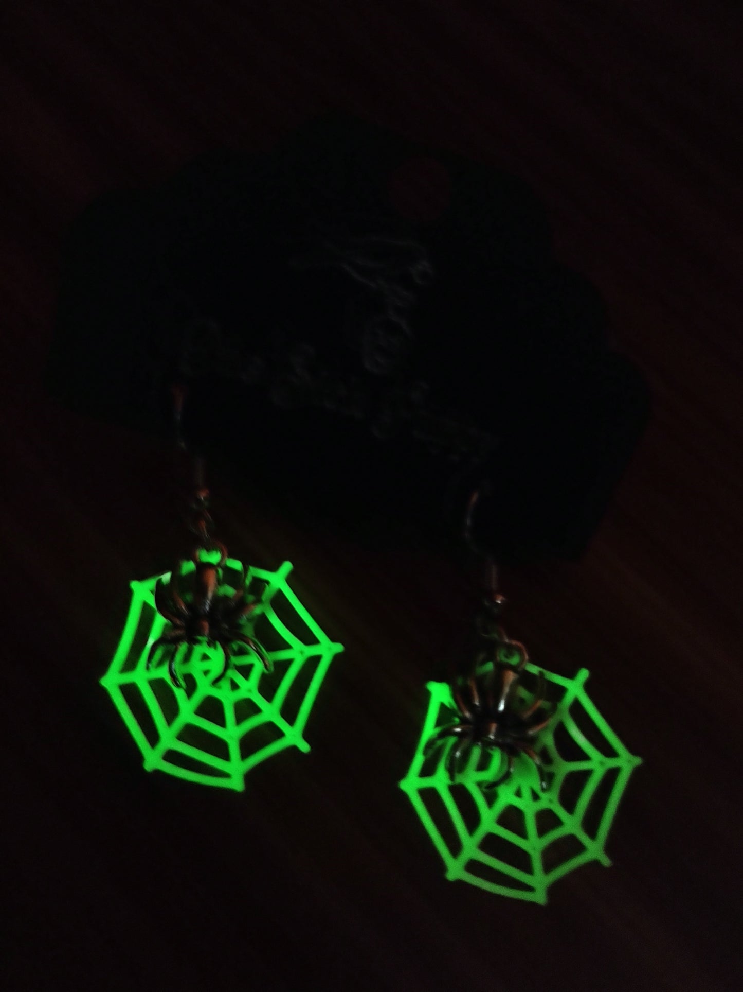 Spider Glow Dangle Earrings